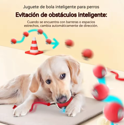 Pelota Inteligente Eléctrica para Perros — Rebote Automático + Luz LED | Peluditos™